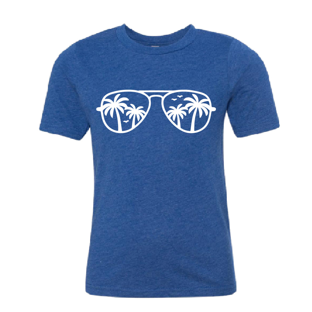 COOL Palm Tree Sunglasses Youth T-Shirt – Stylish Kids' Vacation Tee