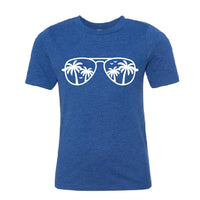 COOL Palm Tree Sunglasses Youth T-Shirt – Stylish Kids' Vacation Tee