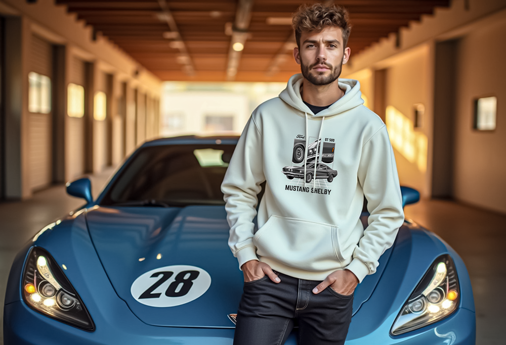 Ford Mustang Shelby GT500 Unisex Hoodie | Iconic Muscle Car Sweatshirt | Sizes S–3XL | White, Black, Royal Blue
