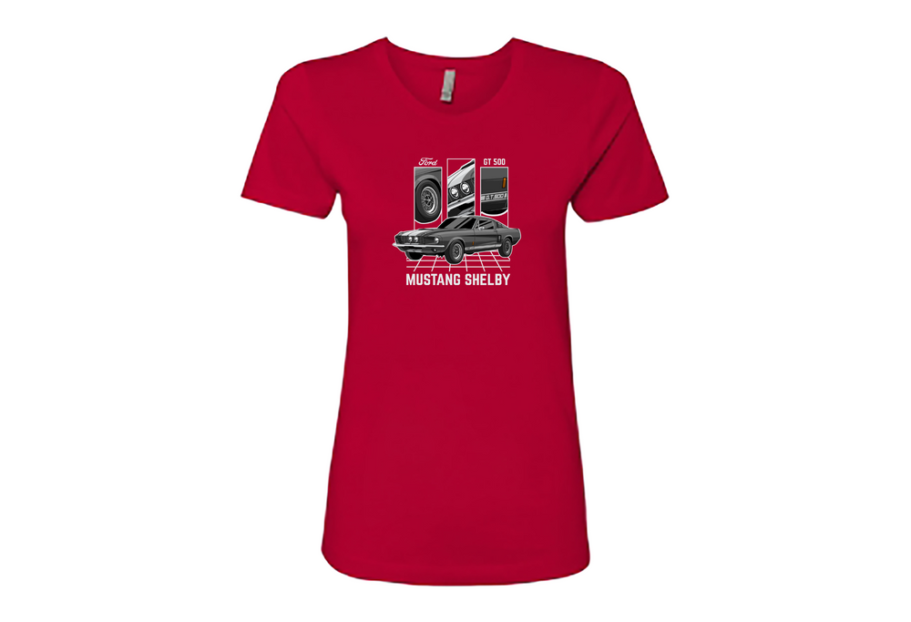 Ford Mustang Shelby GT500 Women’s T-Shirt | Classic Muscle Car Tee | Sizes S–2XL | White, Black, Red