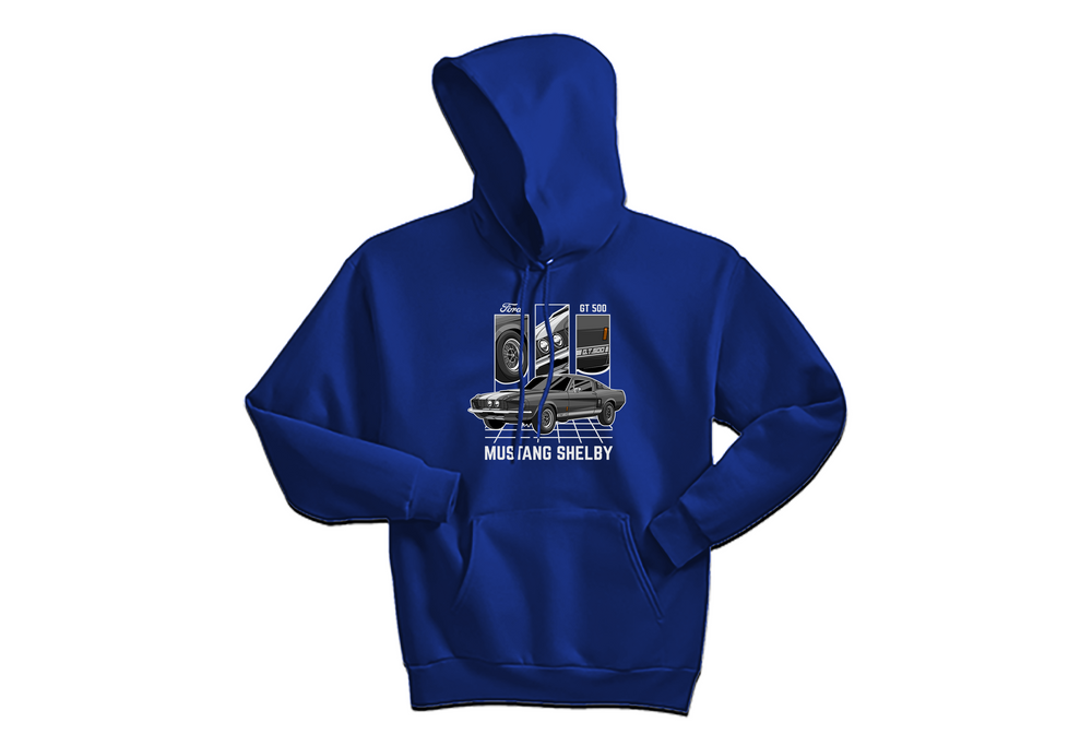 Ford Mustang Shelby GT500 Unisex Hoodie | Iconic Muscle Car Sweatshirt | Sizes S–3XL | White, Black, Royal Blue