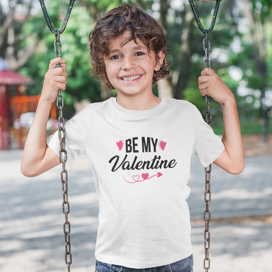 "Be My Valentine" Youth T-Shirt | Cute Heart & Arrow Graphic Tee for Kids | Boys & Girls School Holiday Top