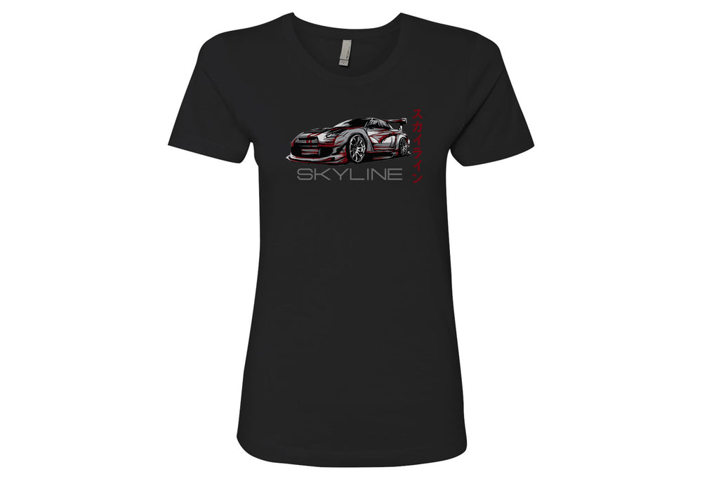 Nissan Skyline Women’s Shirts – Lightweight, Fitted T-Shirts in Black, White, Hot Pink, Royal | Sizes Small to 2XL