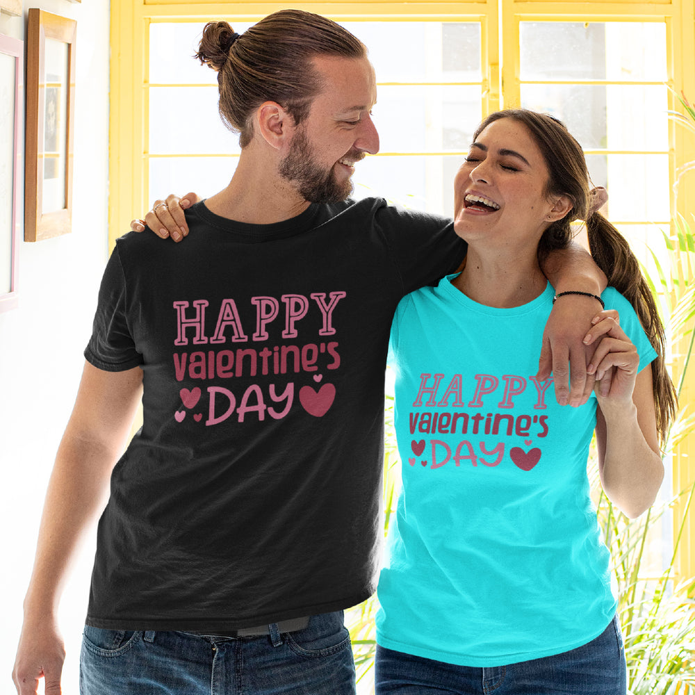 Men’s Happy Valentine's Day T-Shirt | Heart Graphic Crew Neck Tee | Premium Soft Cotton Romantic Holiday Shirt