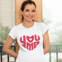 Women’s Valentine's Day Graphic T-Shirt | Artistic Heart Crew Neck Tee | Soft Cotton Festive Top for Women