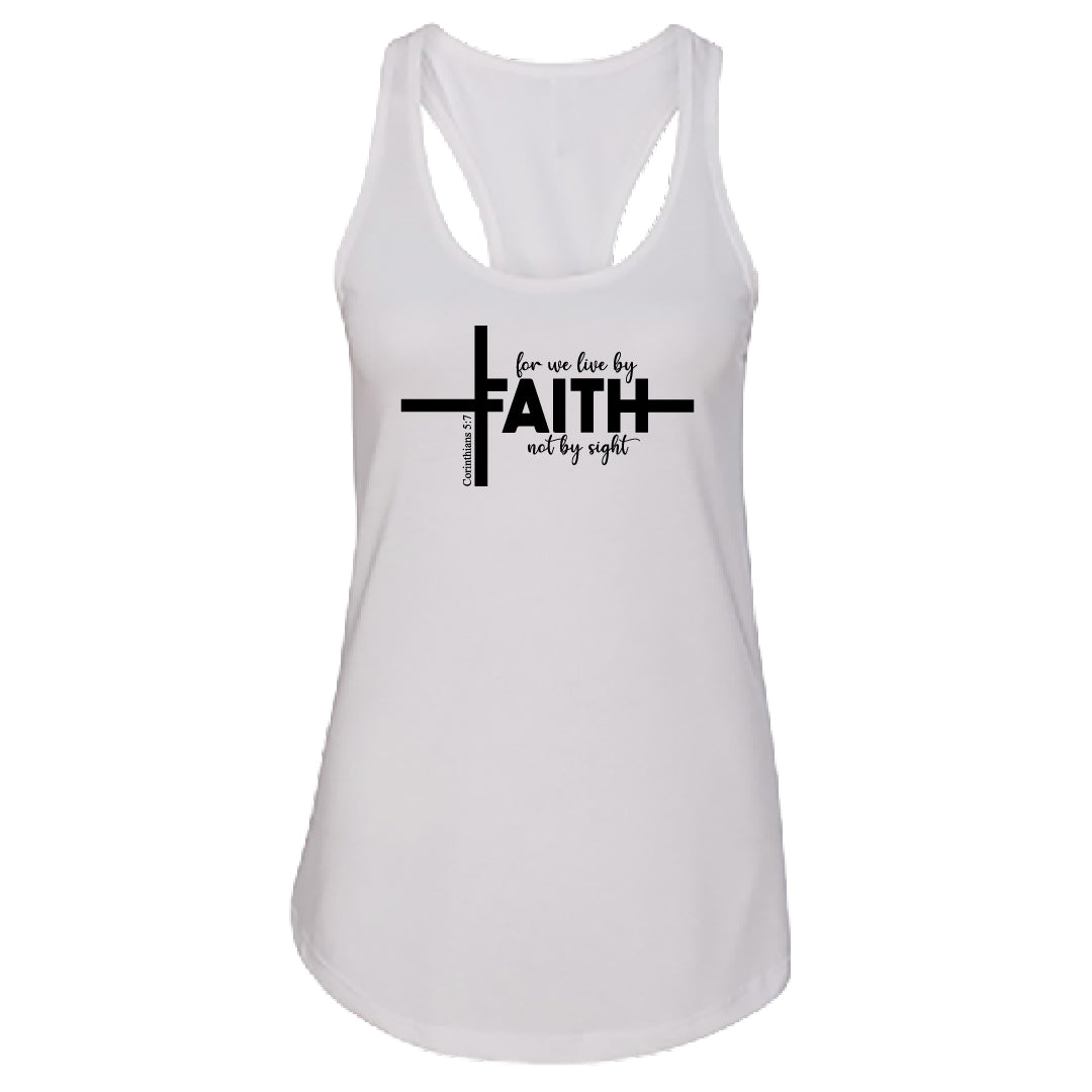 Faith Cross Women’s Racerback Tank Top – Inspirational Christian Activewear