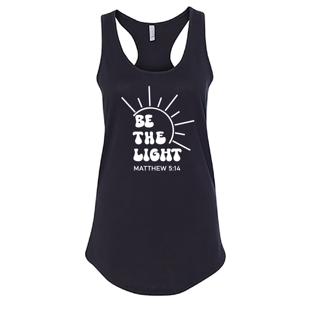 UPLIFTING "Be the Light" Racerback Tank Top – Soft & Inspiring Women's Tee