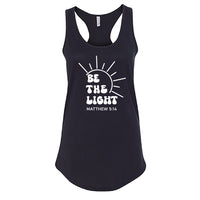 UPLIFTING "Be the Light" Racerback Tank Top – Soft & Inspiring Women's Tee