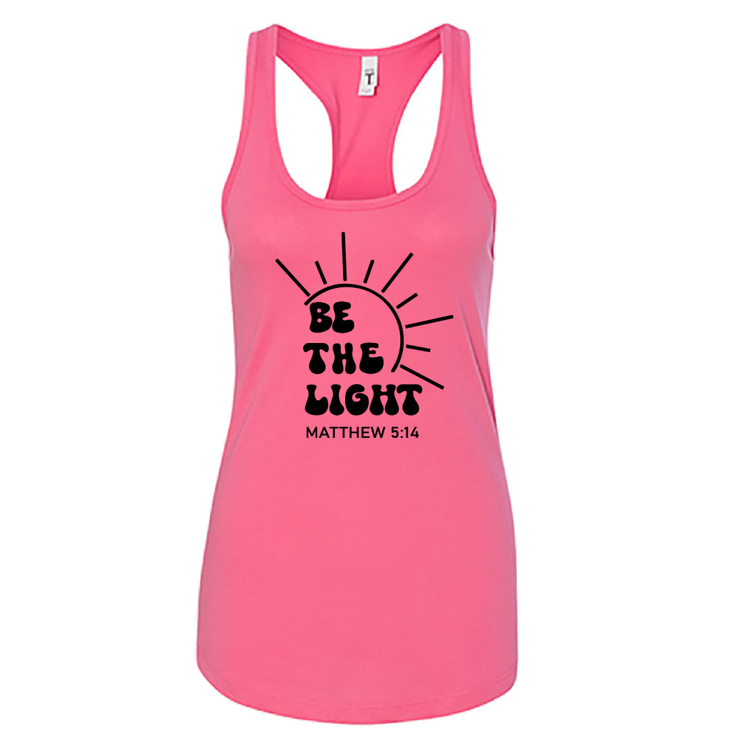 UPLIFTING "Be the Light" Racerback Tank Top – Soft & Inspiring Women's Tee