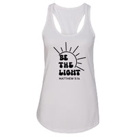 UPLIFTING "Be the Light" Racerback Tank Top – Soft & Inspiring Women's Tee