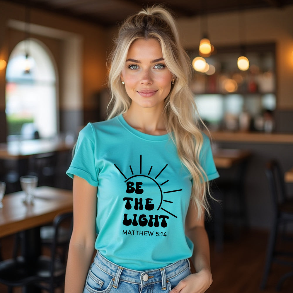 INSPIRATIONAL "Be the Light" Men's T-Shirt – Faith-Based Christian Tee