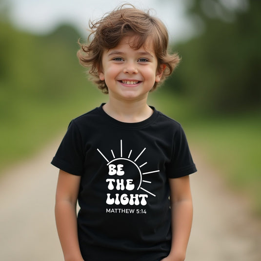 INSPIRATIONAL "Be the Light" Youth T-Shirt – Faith-Based Kids' Bible Verse Tee