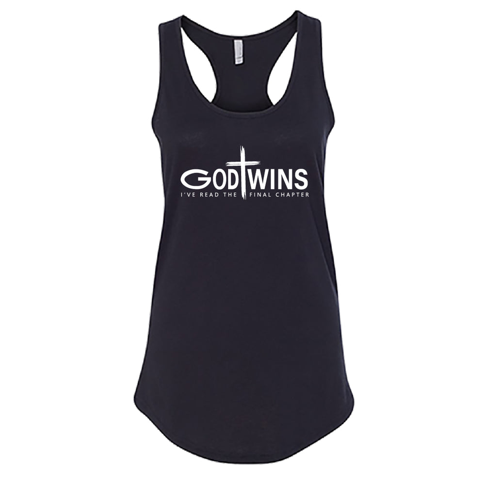 CONFIDENT "God Wins" Racerback Tank Top – Empowering Christian Women's Tee