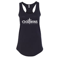 CONFIDENT "God Wins" Racerback Tank Top – Empowering Christian Women's Tee
