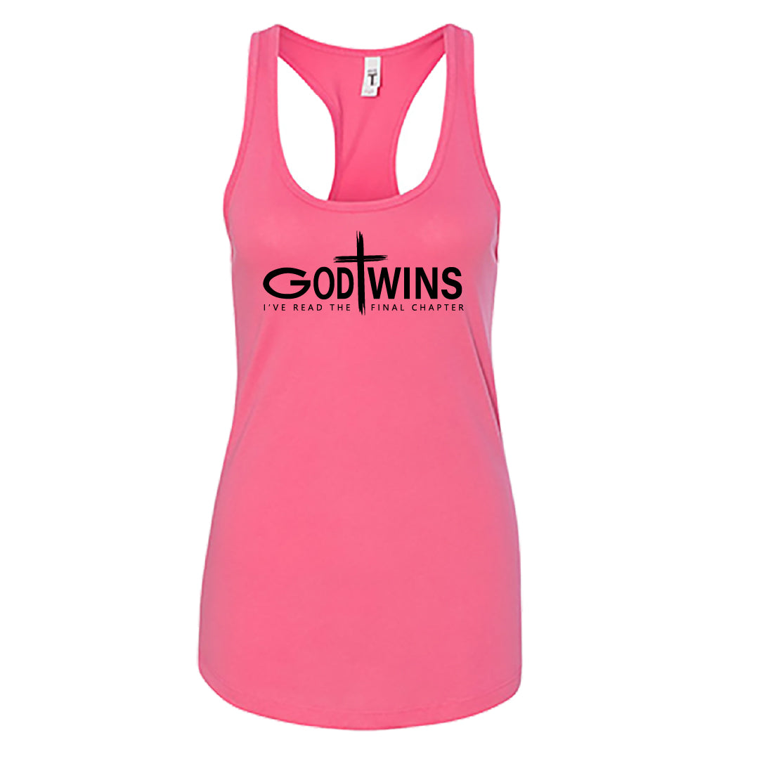 CONFIDENT "God Wins" Racerback Tank Top – Empowering Christian Women's Tee