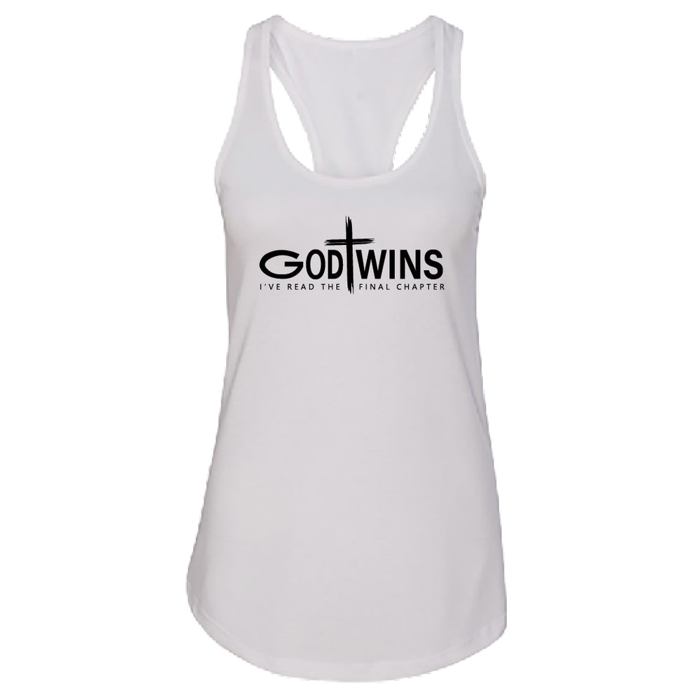 CONFIDENT "God Wins" Racerback Tank Top – Empowering Christian Women's Tee