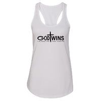 CONFIDENT "God Wins" Racerback Tank Top – Empowering Christian Women's Tee