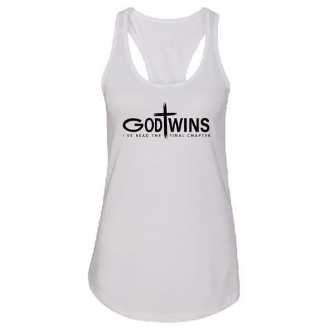 CONFIDENT "God Wins" Racerback Tank Top – Empowering Christian Women's Tee