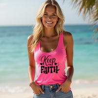 UPLIFTING "Keep the Faith" Racerback Tank Top – Soft & Inspiring Women's Tee