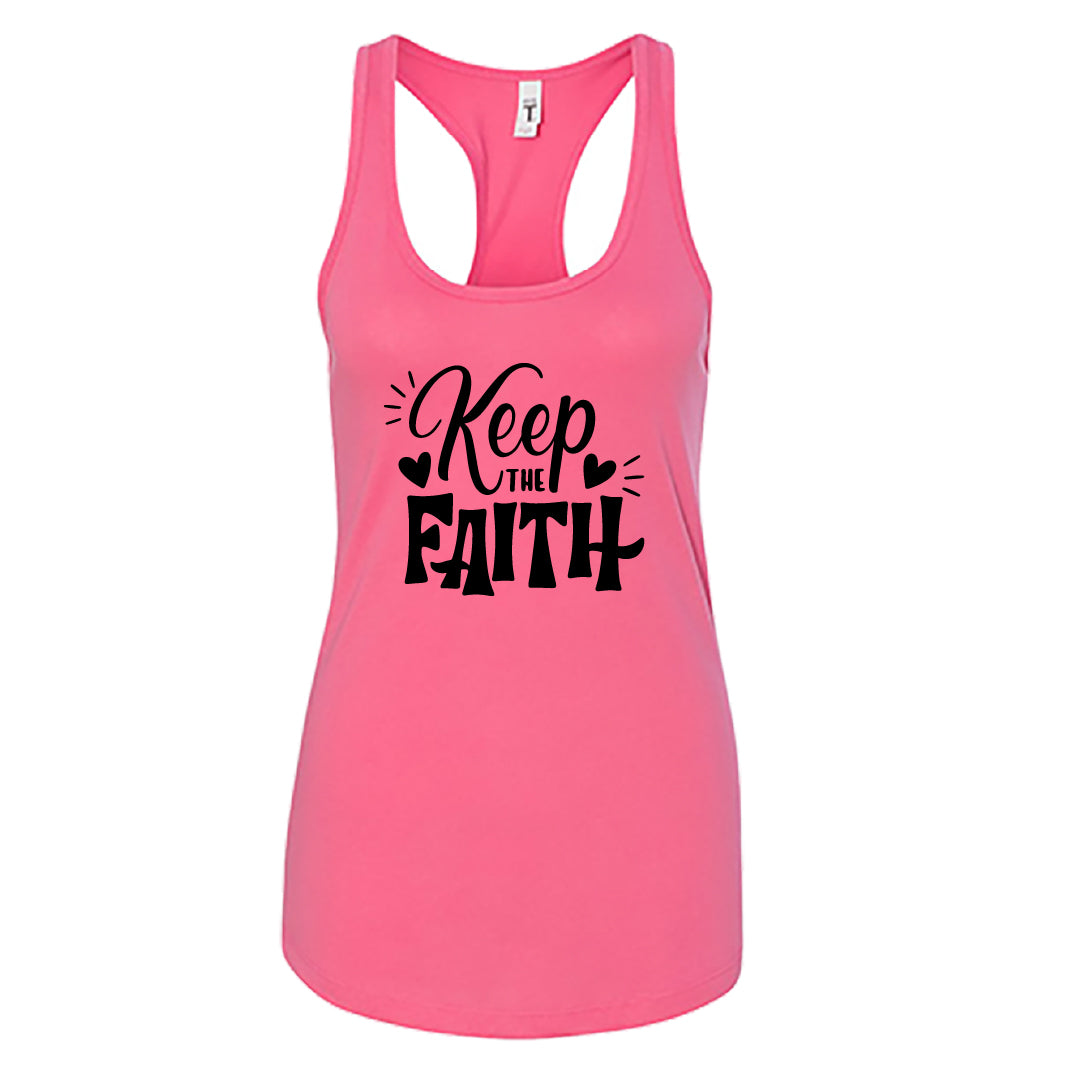 UPLIFTING "Keep the Faith" Racerback Tank Top – Soft & Inspiring Women's Tee