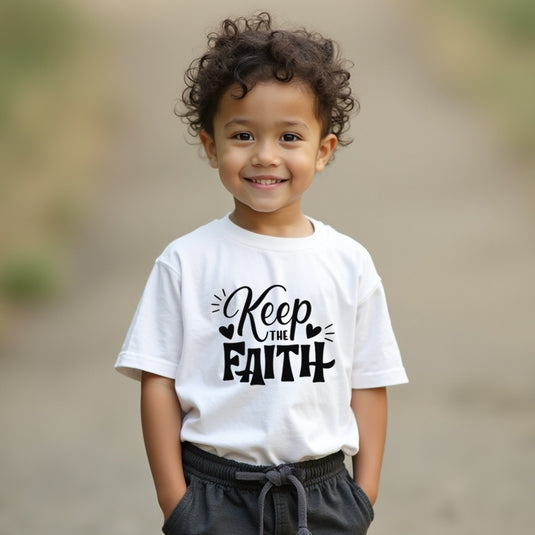 ENCOURAGING "Keep the Faith" Youth T-Shirt – Uplifting Christian Kids' Tee