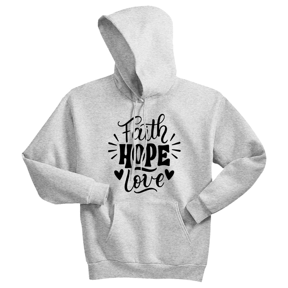 MEANINGFUL "Faith Hope Love" Unisex Hoodie – Uplifting Christian Sweatshirt