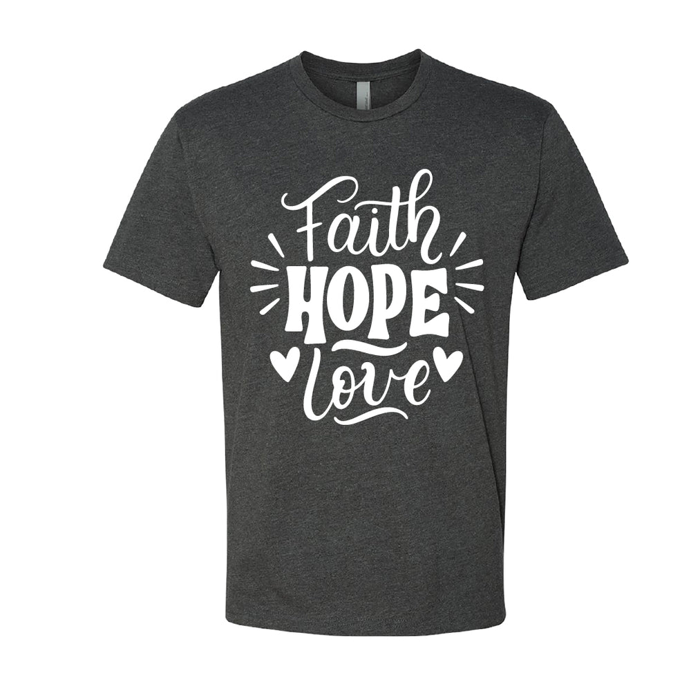 UPLIFTING "Faith Hope Love" Men's T-Shirt – Meaningful Christian Tee
