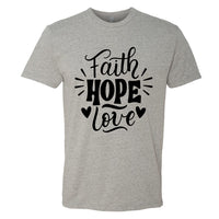 UPLIFTING "Faith Hope Love" Men's T-Shirt – Meaningful Christian Tee