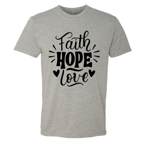 UPLIFTING "Faith Hope Love" Men's T-Shirt – Meaningful Christian Tee