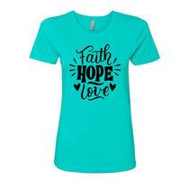 UPLIFTING "Faith Hope Love" Women's T-Shirt – Meaningful Christian Tee