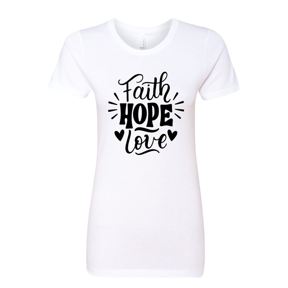 UPLIFTING "Faith Hope Love" Women's T-Shirt – Meaningful Christian Tee