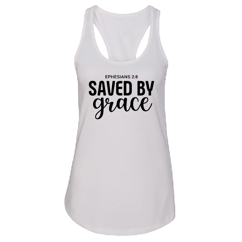 GRACEFUL "Saved by Grace" Racerback Tank Top – Meaningful Christian Women's Tee