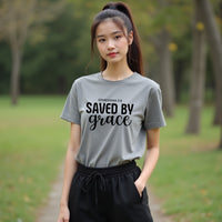 GRACEFUL "Saved by Grace" Women's T-Shirt – Inspiring Christian Tee for Men