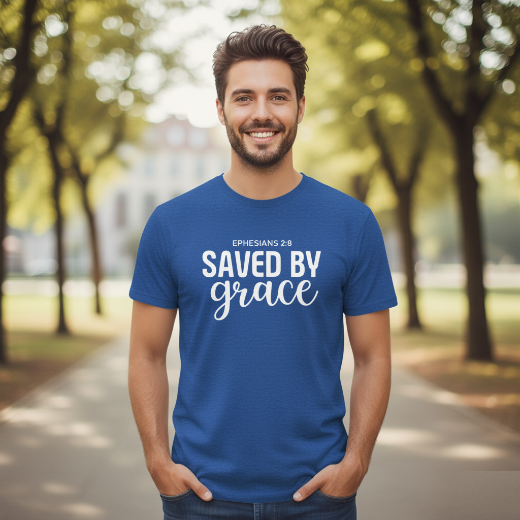 GRACEFUL "Saved by Grace" Men's T-Shirt – Inspiring Christian Tee for Men