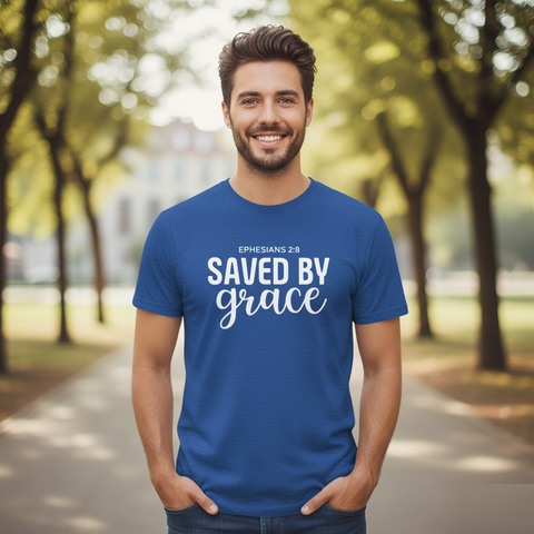 GRACEFUL "Saved by Grace" Men's T-Shirt – Inspiring Christian Tee for Men