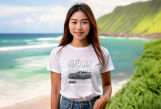 Porsche 718 Cayman GT4 RS Women’s T-Shirt | Sizes S–2XL | Performance Streetwear in Multiple Colors