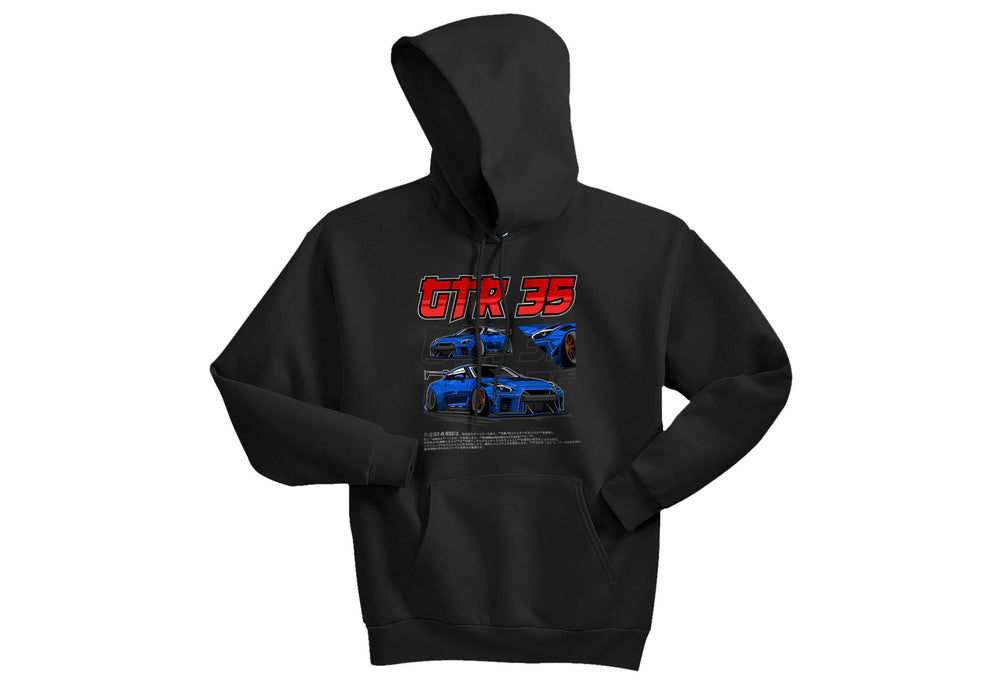 Nissan GTR 35 – Soft & Durable Fleece Pullover Unisex Hoodie in Black, Dark Green, Navy, Royal, White | Sizes Small to 3XL