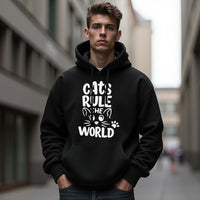 "Cats Rule the World" Men's / Unisex Hoodie – The Ultimate Comfort for Cat Dads