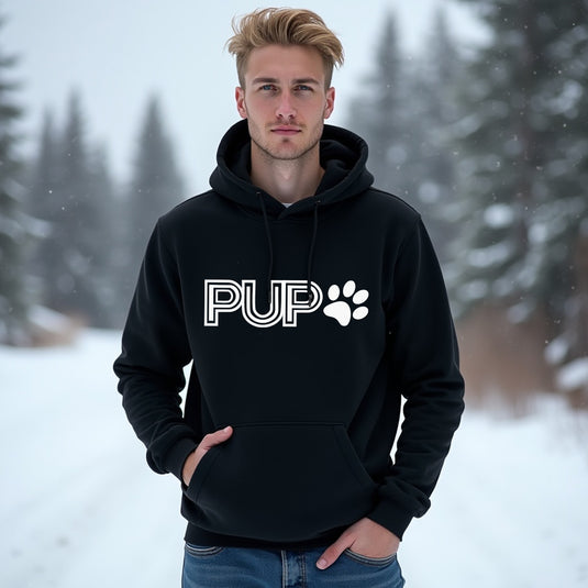 "PUP" Minimalist Men's / Unisex Hoodie – The Go-To Comfort for Dog Owners