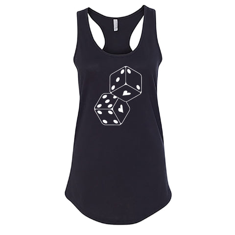 "Lucky in Love" Women's Racerback Tank Top – A Playful & Unique Graphic Top
