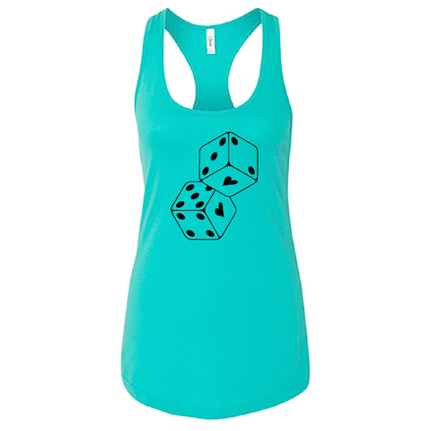 "Lucky in Love" Women's Racerback Tank Top – A Playful & Unique Graphic Top
