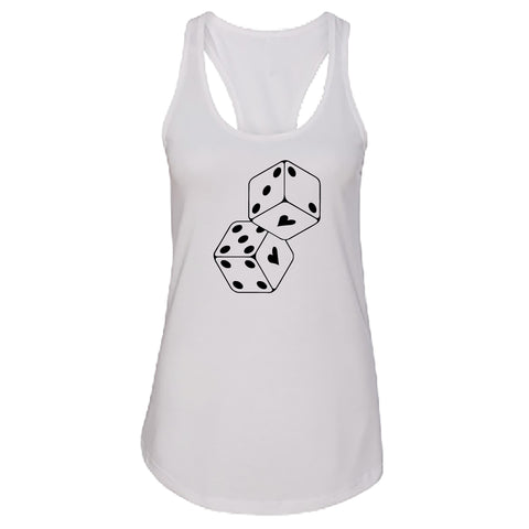"Lucky in Love" Women's Racerback Tank Top – A Playful & Unique Graphic Top