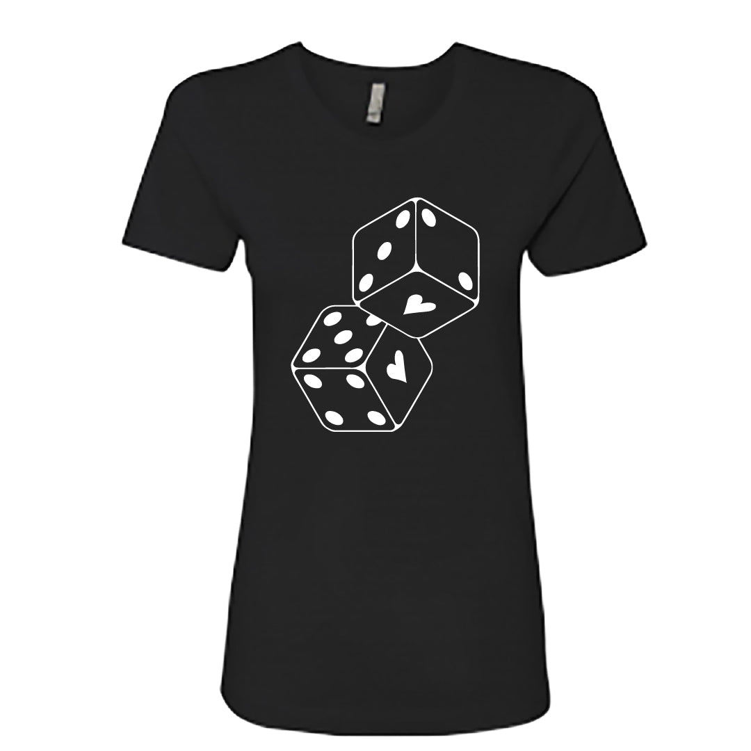 Lucky in Love "Dice Heart" Women's T-Shirt – A Fun & Playful Graphic Tee