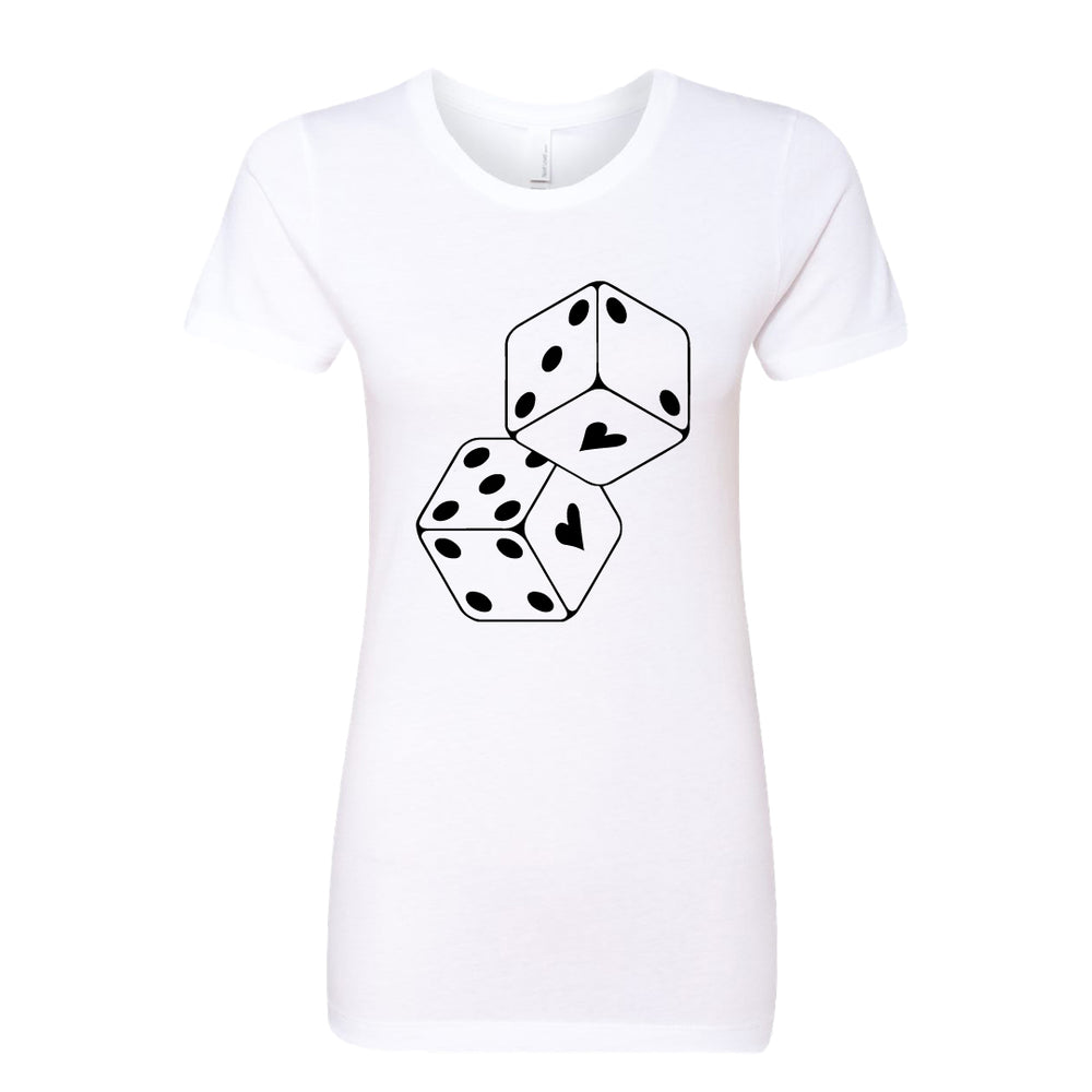 Lucky in Love "Dice Heart" Women's T-Shirt – A Fun & Playful Graphic Tee