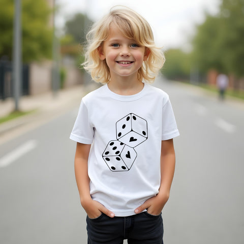 Lucky in Love "Dice Heart" Youth T-Shirt – A Fun & Playful Graphic Tee