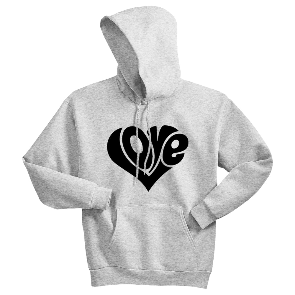 Iconic "Love" Heart Unisex Hoodie – The Coziest Layer for a Timeless Message