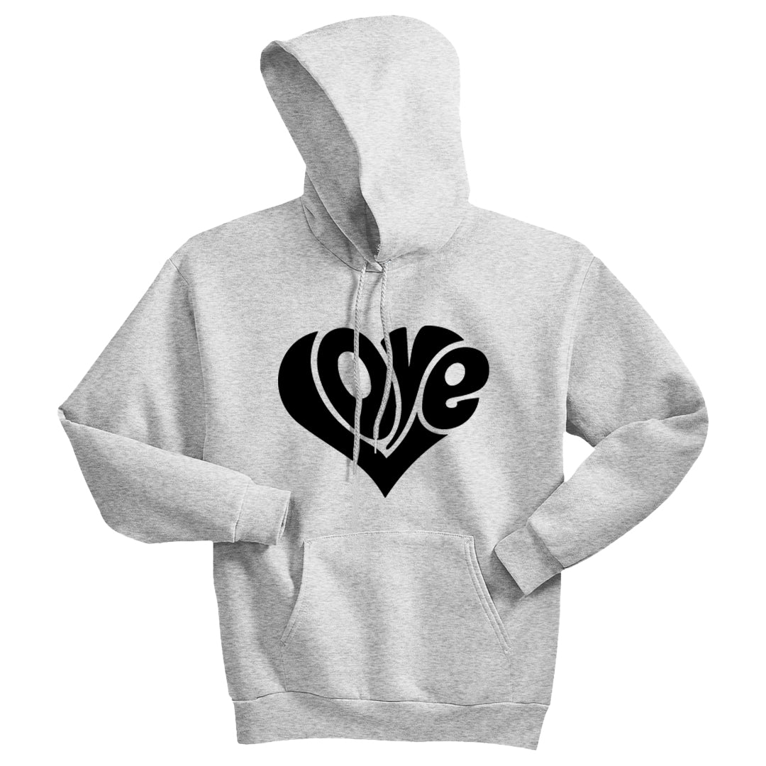 Iconic "Love" Heart Unisex Hoodie – The Coziest Layer for a Timeless Message