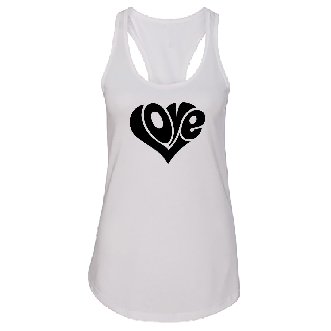 Iconic "Love" Heart Women's Racerback Tank – A Timeless Graphic Top