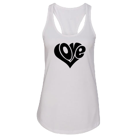 Iconic "Love" Heart Women's Racerback Tank – A Timeless Graphic Top