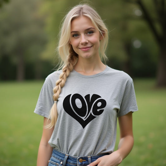 "Love" Heart Women's T-Shirt – A Timeless Graphic Tee